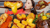 [Mukbang] - Thịt bò, Mì Ý, Salad - Ẩm thực Hàn Quốc