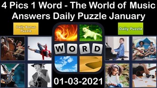 4 Pics 1 Word - The World of Music - 03 January 2021 - Answer Daily Puzzle + Daily Bonus Puzzle