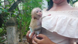 Maki reaction so cute face seeing a lot of stranger when mom bring to visit grandma house