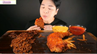 Mì tương đen và gà cay phần 4 #mukbang