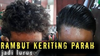 cara meluruskan rambut, rambut keriting parah jadi lurus