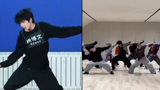 TF家族杨博文翻跳&TEAM《Go in blind》伪同框对比