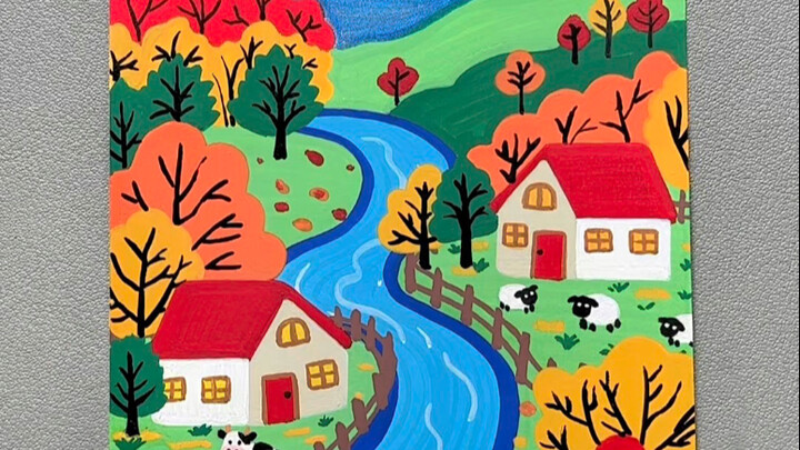 Hiện tại vẫn còn ai chưa biết bút marker acrylic à? Cùng con dùng bút marker acrylic vẽ phong cảnh m