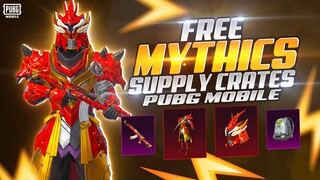 FREE MYTHICS IN SUPPLY CRATES PUBG MOBILE | FREE AKM SKIN IN SUPPLY CRATES