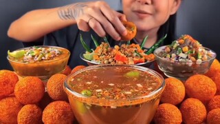 ASMR EATING SPICY PANIPURI🔥🥵