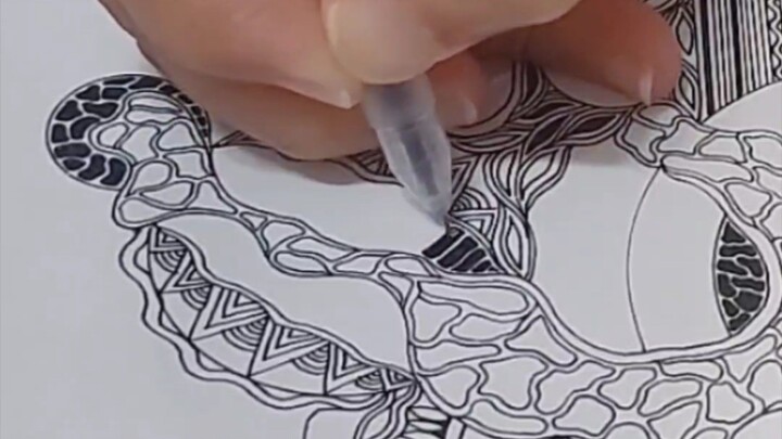 圆形图禅绕画 Zentangle -  Circle pattern #zentangle #learntodraw #creativehealing #禅绕画 #疗愈绘画 #初学禅绕图