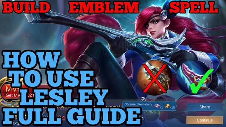 How to use Lesley guide & best build mobile legends ml 2021