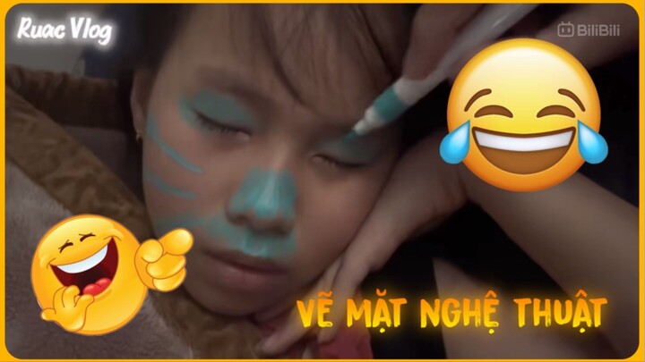 Ruac - Cười Thảo Ngân Vẽ Mặt Nghệ Thuật Ruac Vlog và Cái Kết