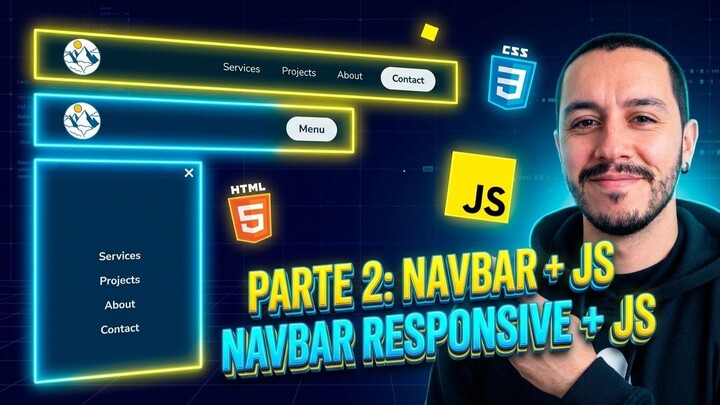 Crear una navbar responsive con HTML, CSS y JavaScript - Tutorial paso a paso