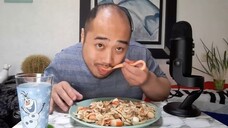 ASMR Eating Seafood Mix & Udon + Road Trip With Dog
