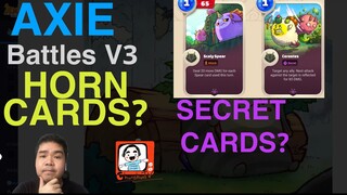 Axie SECRET CARDS? I plus HORN cards leak I Battles v3