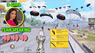 GIRL TEAM SPEAK with MG3 + MK14😍x1 Flare Gun😱Pubg Mobile