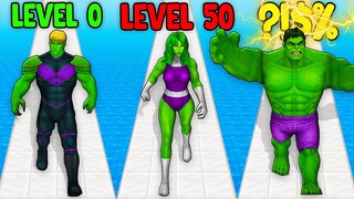 SuperHero Monster School: Hulk Run - Red She Hulk All Costume Challenge - Minecraft Animation