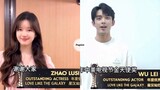 [VID] Zhao Lusi & WuLei’s acceptance speech for Golden Angel awards 2022