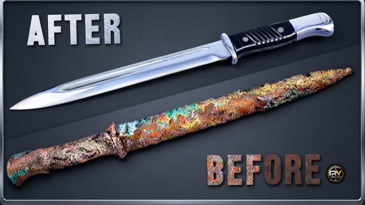 Extremely Rusty Antique Sword Restoration 🔥 | Incredible Before & After Transformation #SwordRestor