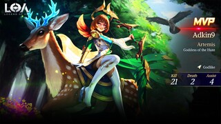 NEW HERO ARTEMIS GAMEPLAY AND REVIEW - LEGEND OF ACE (LOA)