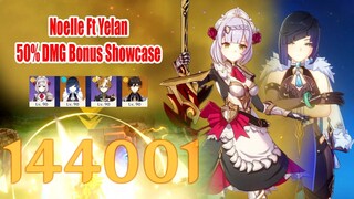 Yelan Makes Noelle DMG Like Itto - 50% DMG Bonus Floor 12 & Open World Showcase