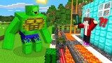 JJ and Mikey vs Zombie Mutant Transform Defense Challenge in Minecraft - Parody of Maizen Video