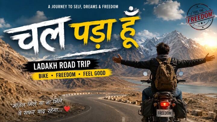 चल पड़ा हूँ ❤️ | Ladakh Road Trip Song 🏍️🏔️ | Freedom Feel Good Hindi Song | Travel Song 2026