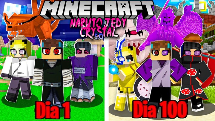 SOBREVIVI 100 DIAS COM A ADDON NARUTO JEDY CRYSTAL V3 no MINECRAFT !