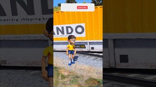 NOBITA SAVE DORAEMON FATHER FROM TRAIN 😰❤️ #gta5 #shorts