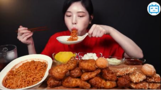 Honey Combo Chicken & Spicy Fire Noodles Mukbang Asmr #amthuc