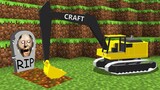 Minecraft NOOB vs PRO: NOOB DIGGING MINE WITH TRACTOR AND FOUND THIS GRAVE ? Challenge 100% trolling