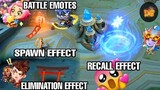 NEW BATTLE EMOTES, RECALL, ELIMINATION AND SPAWN EFFECTS | Mobile Legends: Bang Bang!