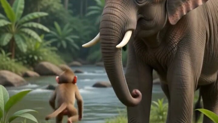 Title: 🐒 Monkey & Elephant’s Funny Food Time! 🐘😂