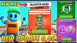 NEW UPDATE 0.48! MAP BARU BLASTER BASE, 2 SKIN GRATIS ROBOT GUY & KLAIM 1200 GEMS - Stumble Guys