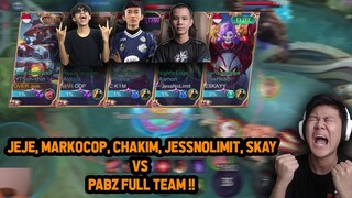 JESS NO LIMIT, JEJE, CHAKIM, MARKOCOP, SKAY VS PABZ FULL TEAM ! MARKOCOP PAKE ALDOUS - Mobile Legend