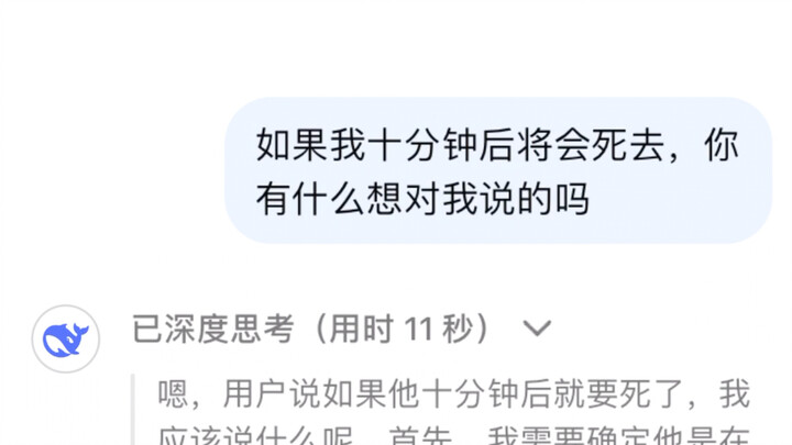 Ketika aku memberi tahu DeepSeek bahwa aku akan mati sepuluh menit lagi