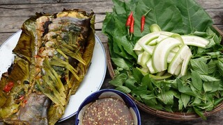 Chài cá đìa. Cá nướng lá chuối mắm nêm lá cách chuối già - Bin Đen Miền Tây # 339