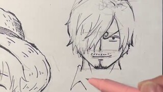 วิธีการวาดผู้เล่นหลัก 3 คนของกลุ่มหมวกฟางวันพีซ