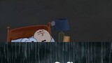 Snoopy yang lucu ingin tidur dengan Charlie