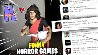 TRYING FUNNIEST horror games !! ft @Mythpat horror game