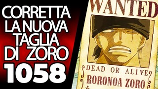 ONE PIECE 1058: ODA CORREGGE LA NUOVA TAGLIA DI ZORO! DIETRO IL "NUOVO VALORE" C'E' UN SIGNIFICATO