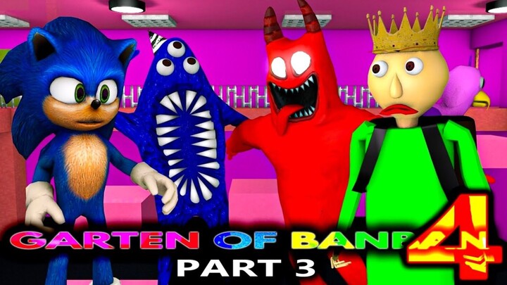 GARTEN OF BANBAN 4 PART 3 Ft. SONIC, BALDI Roblox CHALLENGE Minecraft Animation