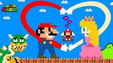 Super Mario & Peach Finger Heart - Mario love story | Game Animation