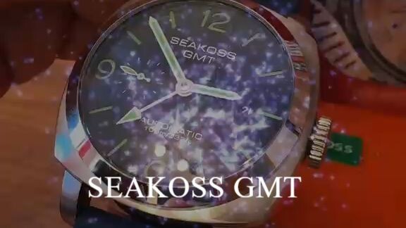 SEAKOSS GMT Automatic Diving Watch 100m Waterproof (Homenaje Panerai)