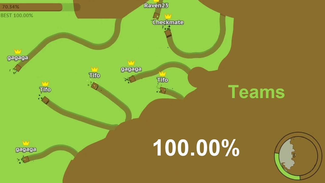 Paper.io 2 [Teams] Map Control: 100.00% - BiliBili