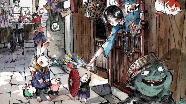 "Come on, one flower for each person—don’t take more than one!"