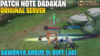 ARGUS BUFF, BANE NERF, BEATRIX NERF - PATCH NOTE DADAKAN ORIGINAL SERVER + SURVEY MAP BARU