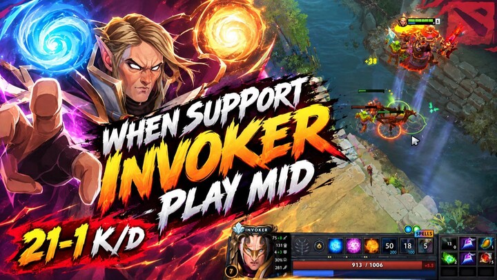 When Invoker Support Player Plays Mid 21-1 Destroy Ember Mid! 🔴Immortal Rank🔴