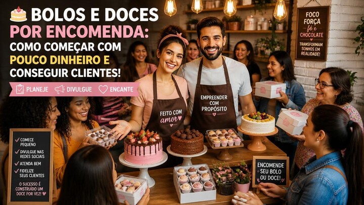 🍰 BOLOS E DOCES POR ENCOMENDA: COMO COMEÇAR COM POUCO DINHEIRO E CONSEGUIR CLIENTES!
