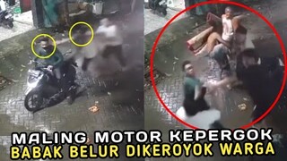 Mampusin !! Maling Motor Ketangkap Saat Mau Kabur Langsung Dihantam Bertubi-tubi