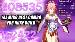 Yae Oathsworn Eye R5 & Emblem 4 Set is Best Combo for Nuke Build - Make Your Yae Miko Better