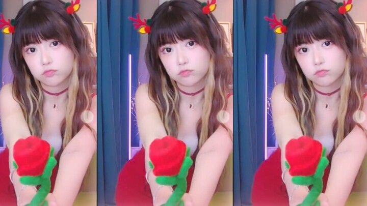 Kostum rusa edisi terbatas Natal Zhou Shuyi, haha, kencing di rumah wanita seksi