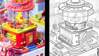 Từ bản nháp đến hoạt hình 3D-phác thảo-mô hình hóa-kết xuất-hoạt hình, một trong những trường hợp kh
