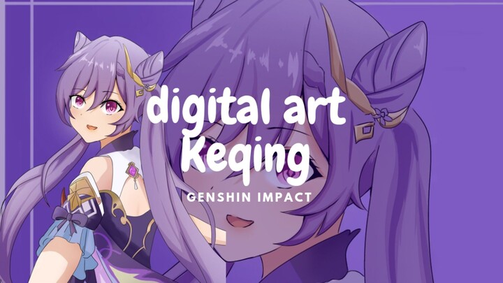 (Digital Art) Keqing dari Genshin impact •FebydesuArt